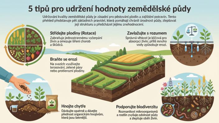 Infografika: 5 tipů pro udržení hodnoty zemědělské půdy
