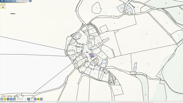 Vyhledávání v katastrální mapě